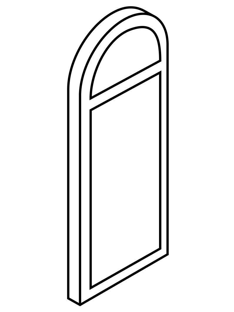 Арочное окно одностворчатое глухое 800х1300